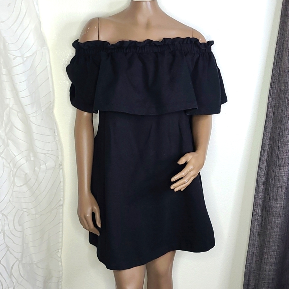 Off-Shoulder Black Women's Dress